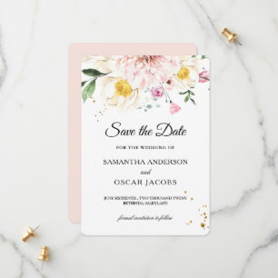 Elegant Colorful Beauty Flowers Save The Date