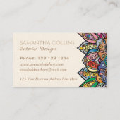 Elegant Colorful Boho Ornamental Visitekaartje (Achterkant)