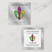 Elegant Colorful Fleur de Lis Design Visitekaartje (Voorkant / Achterkant)