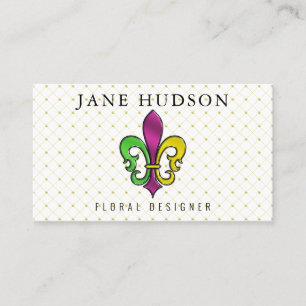 Elegant Colorful Fleur de Lis Design Visitekaartje