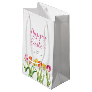 Elegant Colorful Floral Waterverf Tulips Klein Cadeauzakje