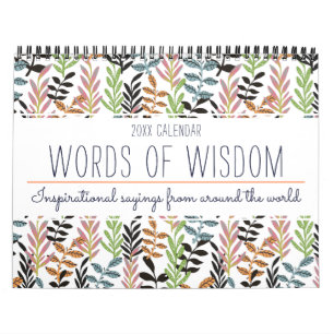 Elegant Colorful Inspirerend Quote Floral 2022 Kalender