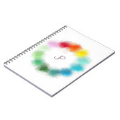 Elegant Colorful Monogramed Sjabloon Notitieboek (Linkerzijde)