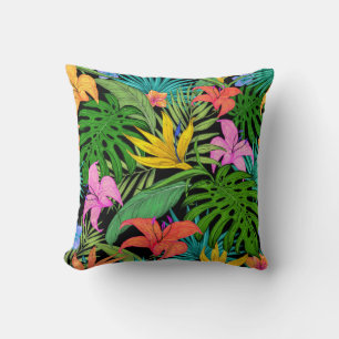 Elegant Colorful Summer Tropical Floral Leaves Kussen