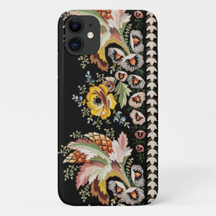 Elegant Colorful Vintage Embroided Floral iPhone 11 Hoesje