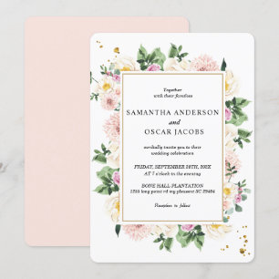 Elegant Colorful Waterverf Beauty Floral Lijst  Kaart