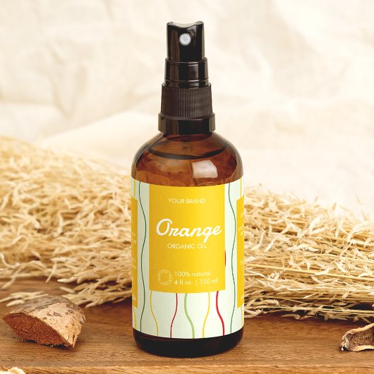 Élégant Colorful Wavy Lines Étiquette bouteille co