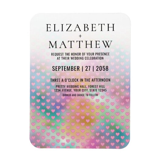 Elegant Colorful Wedding Invitation Magneet (Verticaal)