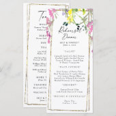 Elegant Colorful Wildflower Rehearsal Dinner Menu (Voorkant / Achterkant)