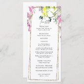 Elegant Colorful Wildflower Weddenprogramma Menu (Voorkant / Achterkant)