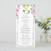Elegant Colorful Wildflower Weddenprogramma Menu (Staand voorkant)