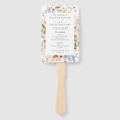 Elegant Colorful Wildflower Wedding Program Handwaaier (Voorkant)