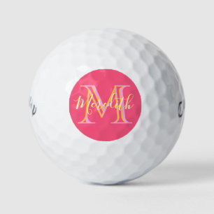 Elegant Colors Lilacs Gold Custom Monogram Name Golfballen