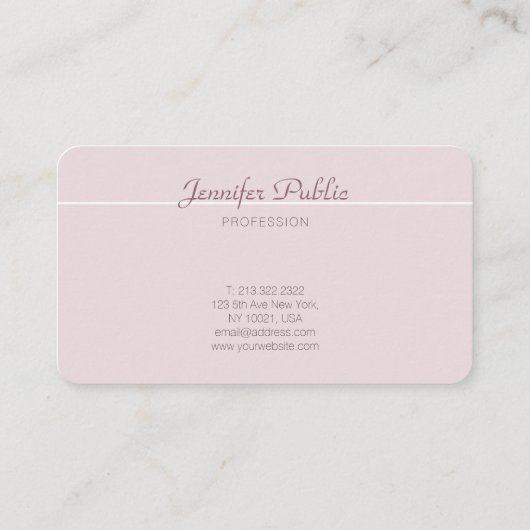 Elegant Colors Modern Professional Trendy Plain Visitekaartje (Achterkant)