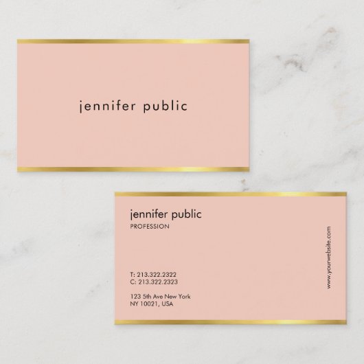 Elegant Colour Gold, geavanceerd, modern, fijn pap Visitekaartje (Voorkant / Achterkant)