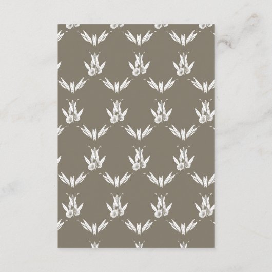 Elegant Comfort Licht Groen Bloemen Bruiloft Detai Informatiekaartje (Achterkant)