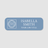 Elegant Company Logo Staff Name Tag Badges Blue (Devant)