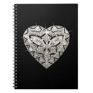 Elégant concepteur Carnet spiral coeur