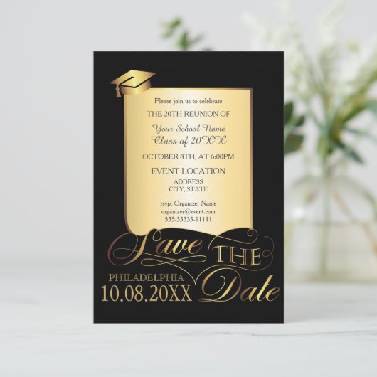 Elégant Conception de Réunion École Invitation (Debout devant)