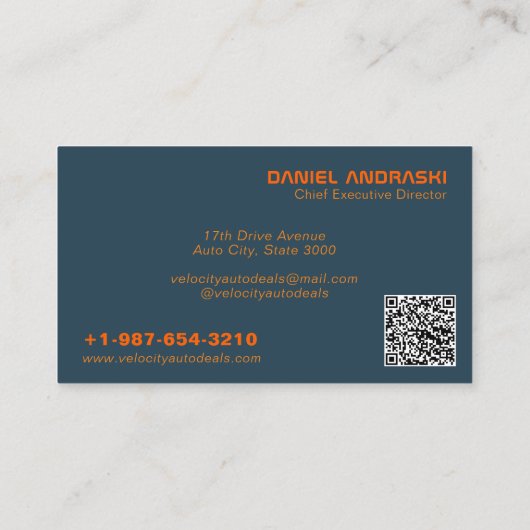 Élégant concessionnaire automobile Carte de visite (Dos)