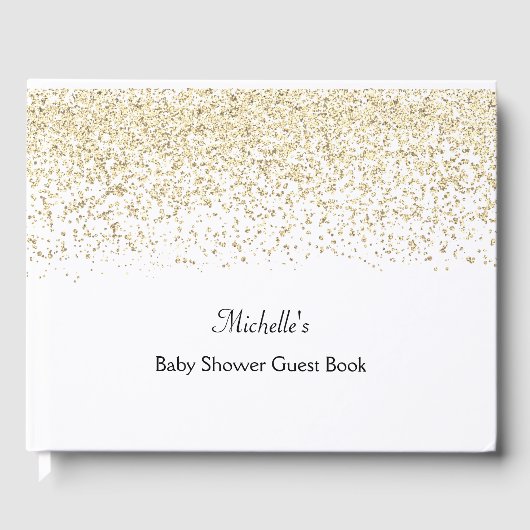 Elegant confetti baby shower gastenboek (Voorkant)
