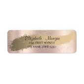 Elegant Confetti, penseelstreek, Roos Gold Etiket (Voorkant)