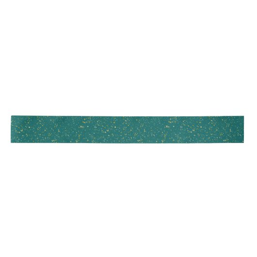 Elegant Confetti Space - Blauwgroen groen & goud,  Lint (Voorkant)
