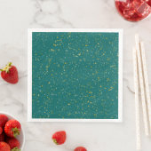 Elegant Confetti Space - Blauwgroen groen & goud, Servet (Insitu)
