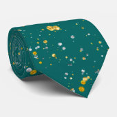 Elegant Confetti Space - Blauwgroen groen & goud,  Stropdas (Opgerold)