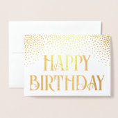 Elegant Confetti Stijlvol  Happy Birthday Folie Kaarten (Voorkant met envelop)