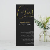 Elegant Confetti verjaardagsfeestje menu (Staand voorkant)