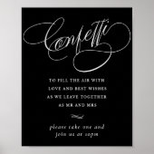 Elegant Confetti White Calligrafie | Favorietabel Poster (Voorkant)