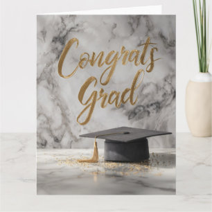 Elegant "Congrats Afstudeerder" met afstudeerdop Kaart