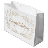 Elegant "Congratulations" Greeting with Doves Groot Cadeauzakje (Achterkant Gekanteld)