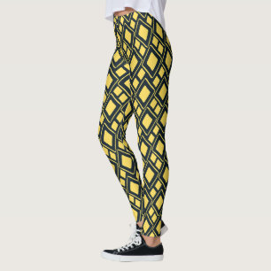 Elegant Contemporary Black and Yellow Leggings