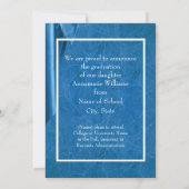 Elegant Contemporary Blue Graduation Card Aankondiging (Achterkant)