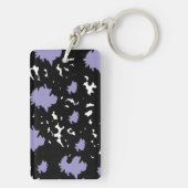 Elegant Contrast – Lilac & Black Abstract Keychain (achterkant)