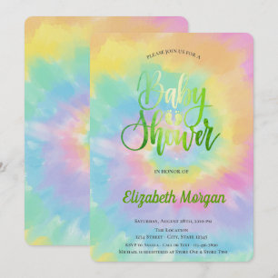 Elegant Cool Baby shower Tie Dye Kaart