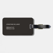 Elegant Cool Black White Geometric Monogram Bagagelabel (Achterkant horizontaal)