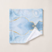 Elégant Cool Bleu Agate et Parties scintillant Or  (Gant de toilette)