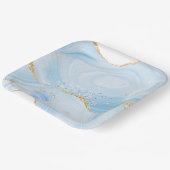 Elegant Cool Blue Agate en Gold Glitter Ribbon Papieren Bordje (Gebogen)