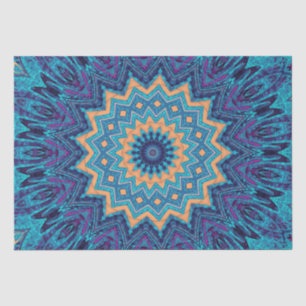 elegant cool blue mandala tapijtpatroon tissuepapier