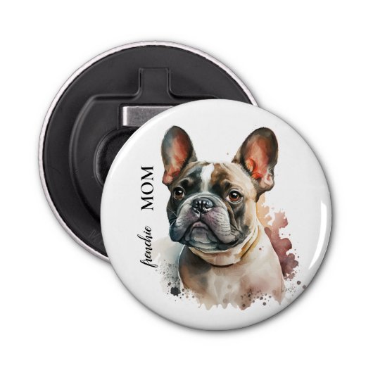 Elegant Cool Frenchie mama Button Flesopener (Voorkant)