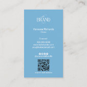 Elegant Cool Icy Blue Smooth Gradient QR Code Logo Visitekaartje (Achterkant)