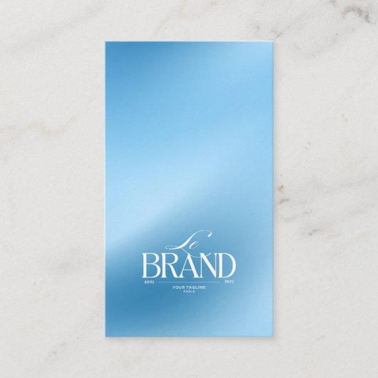 Elegant Cool Icy Blue Smooth Gradient QR Code Logo Visitekaartje (Voorkant)