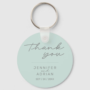 Elegant Cool Mint Minimal Wedding sleutelhanger