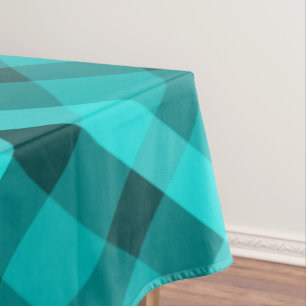 Élégant cool Turquoise Plaid Grande Nappe