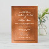Elegant Copper and Cream Wedding Invitation Kaart (Staand voorkant)
