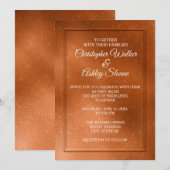 Elegant Copper and Cream Wedding Invitation Kaart (Voorkant / Achterkant)