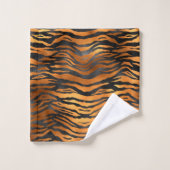 Elegant Copper Black Tiger Animal Print Bad Handdoek (Wasdoekje)